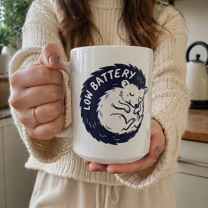 Low Battery Ceramic Mug, (11oz, 15oz)