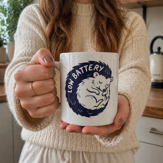 Low Battery Ceramic Mug, (11oz, 15oz)