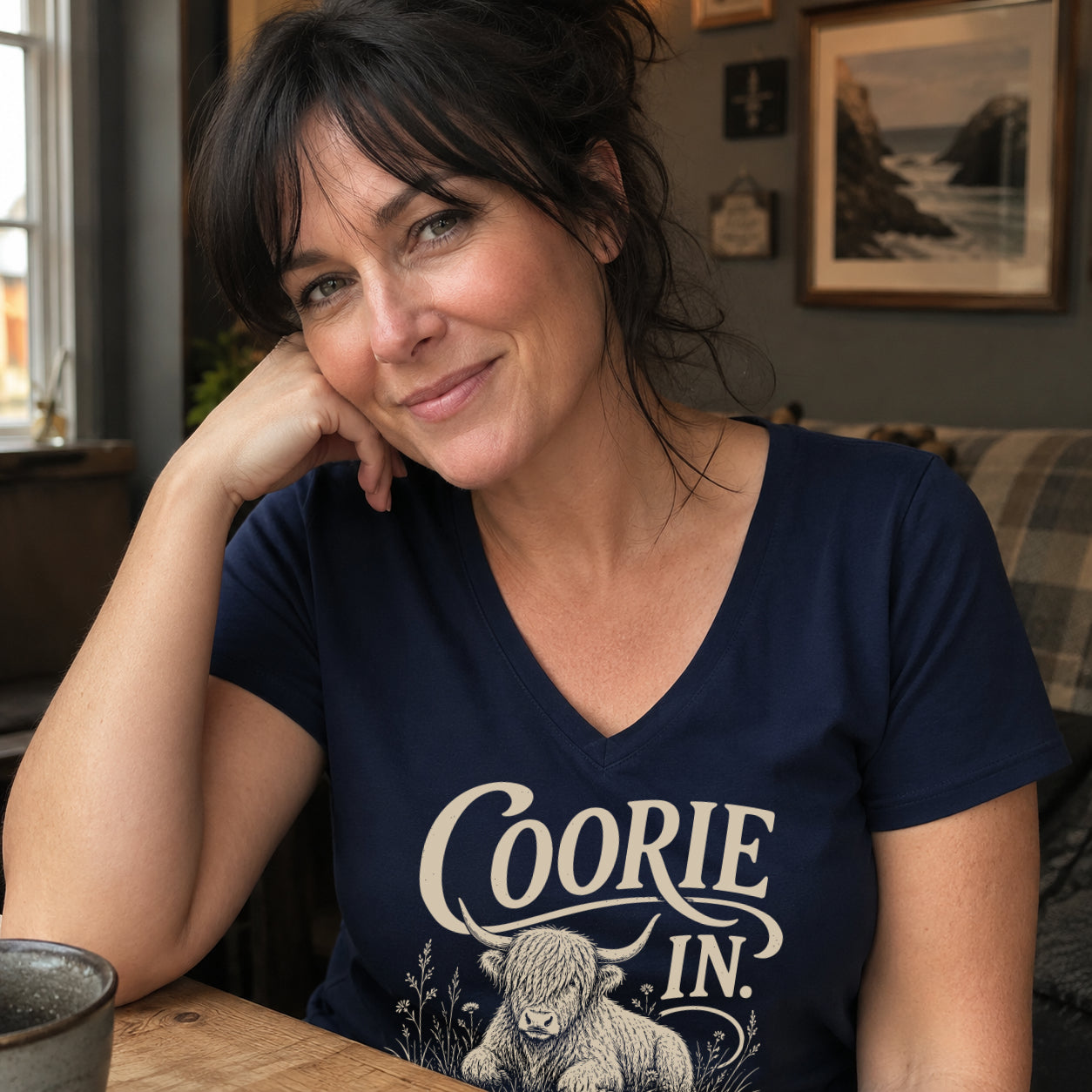 Coorie In Soft V-Neck T-Shirt
