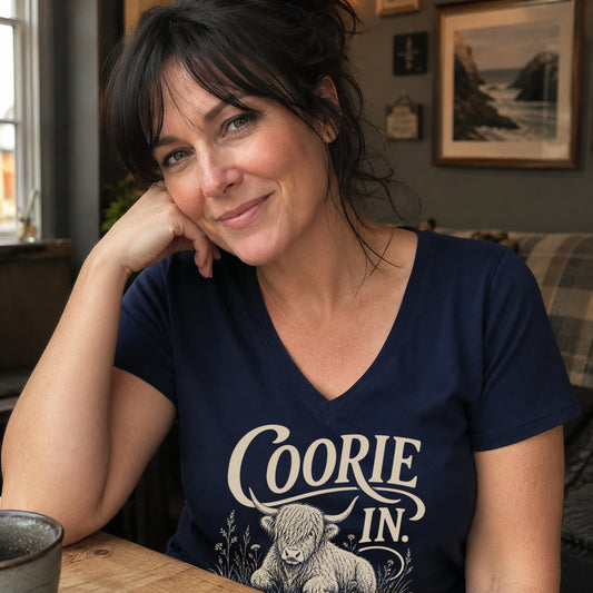 Coorie In Soft V-Neck T-Shirt