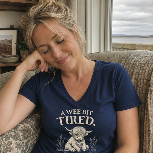 A Wee Bit Tired Soft V-Neck T-Shirt